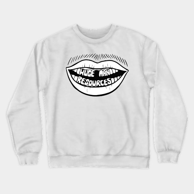 HMRR Logo - White Crewneck Sweatshirt by Huge Man Resources